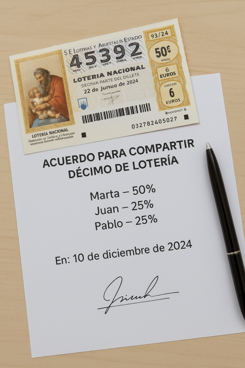 compartir un décimo legalmente